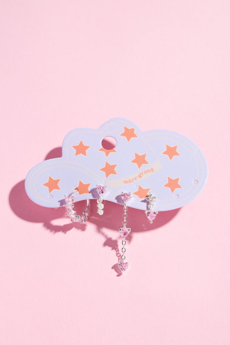 Pink Paradise Earring Set Earrings mure + grand Silver