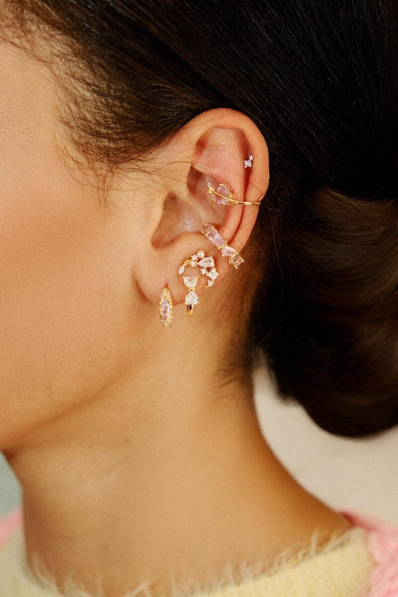 Pink Perfection Sterling Silver Ear Cuff Earrings mure + grand