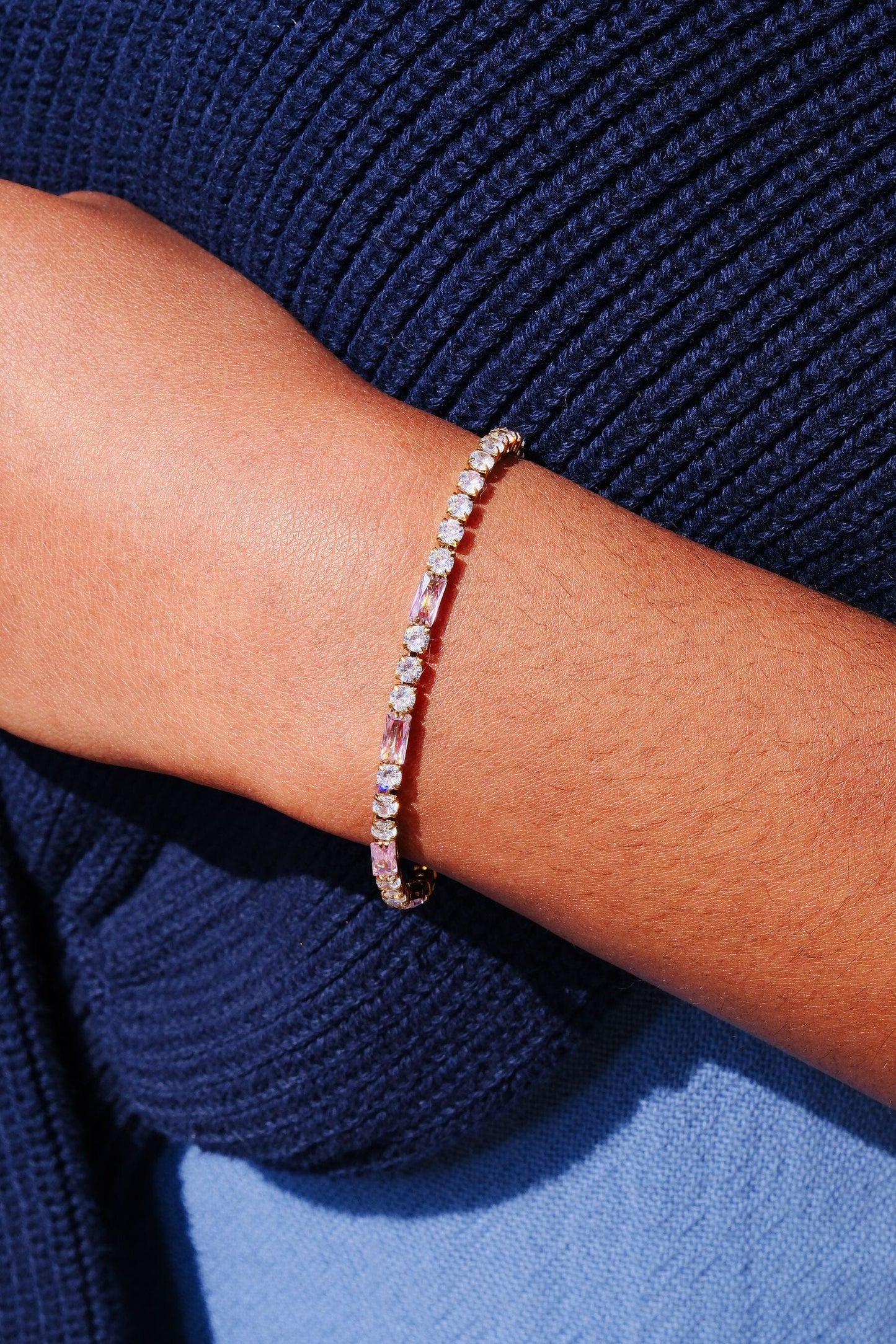 Pink Whisper Tennis Bracelet Bracelet mure + grand
