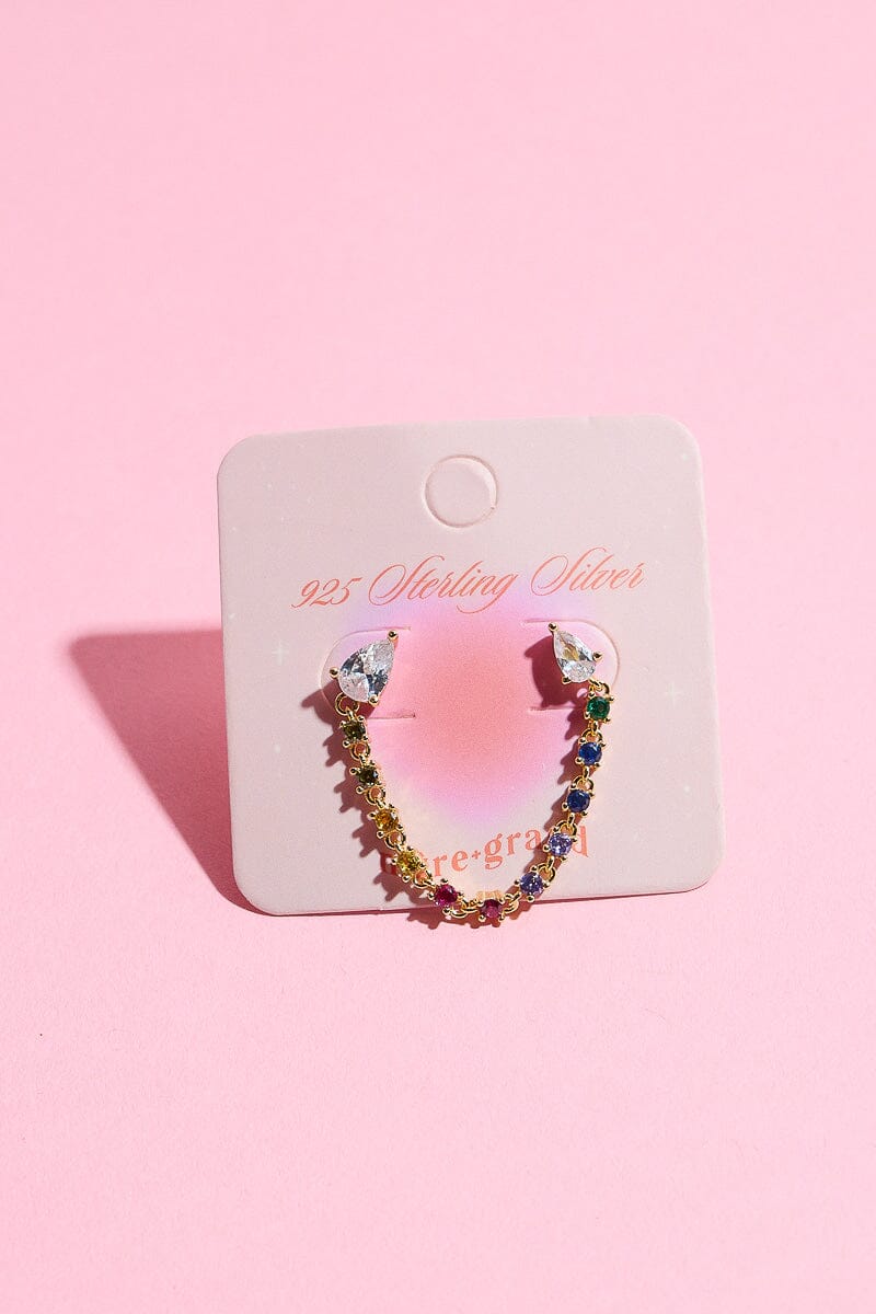 Rainbow Sterling Silver Chain Link Earring Earrings mure + grand