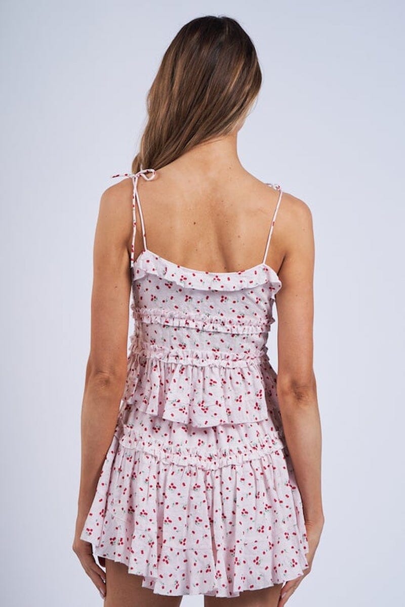 Roamer Lovely Cherry Print Crop Top Clothing Sky to Moon