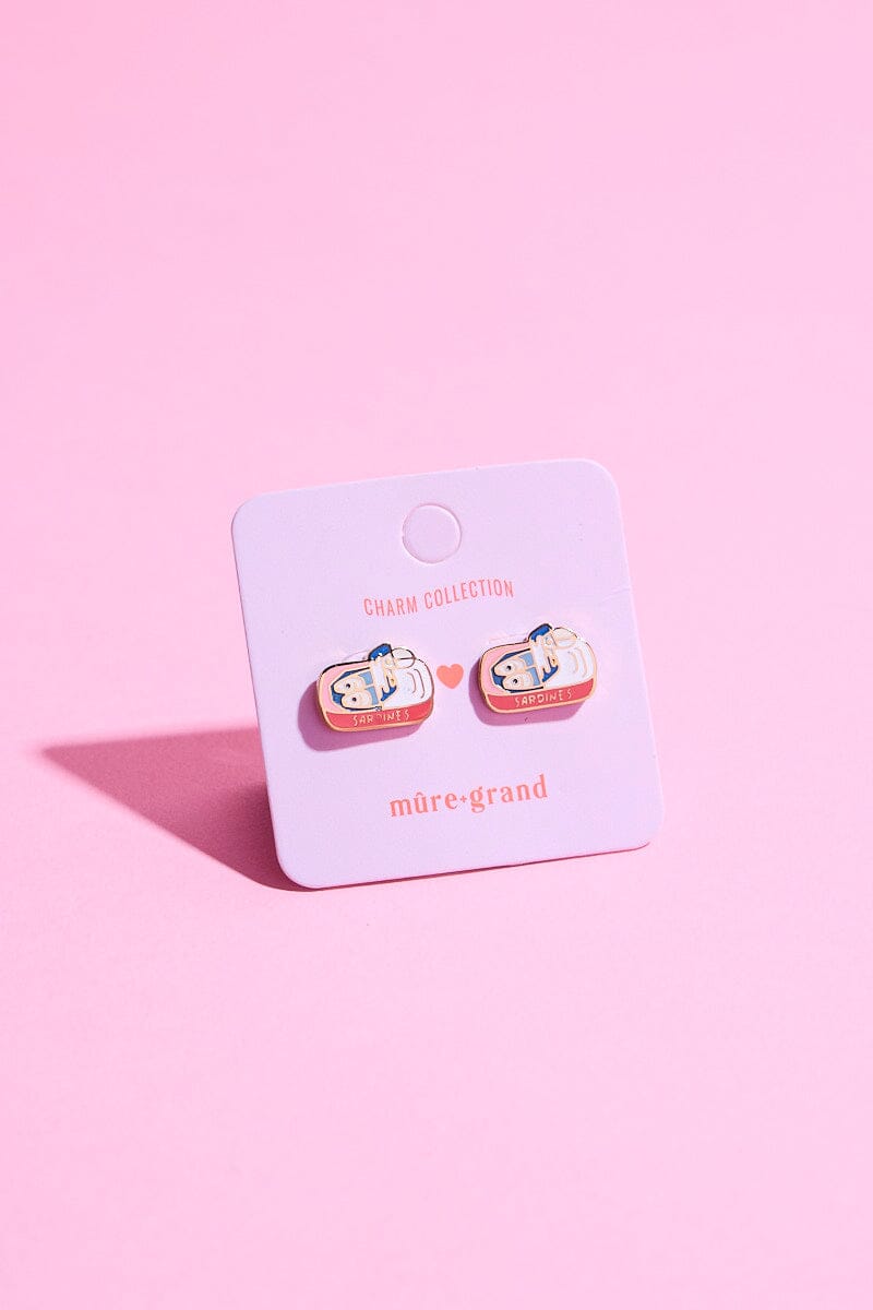 Sardines Enamel Charm Stud Earrings Earrings mure + grand