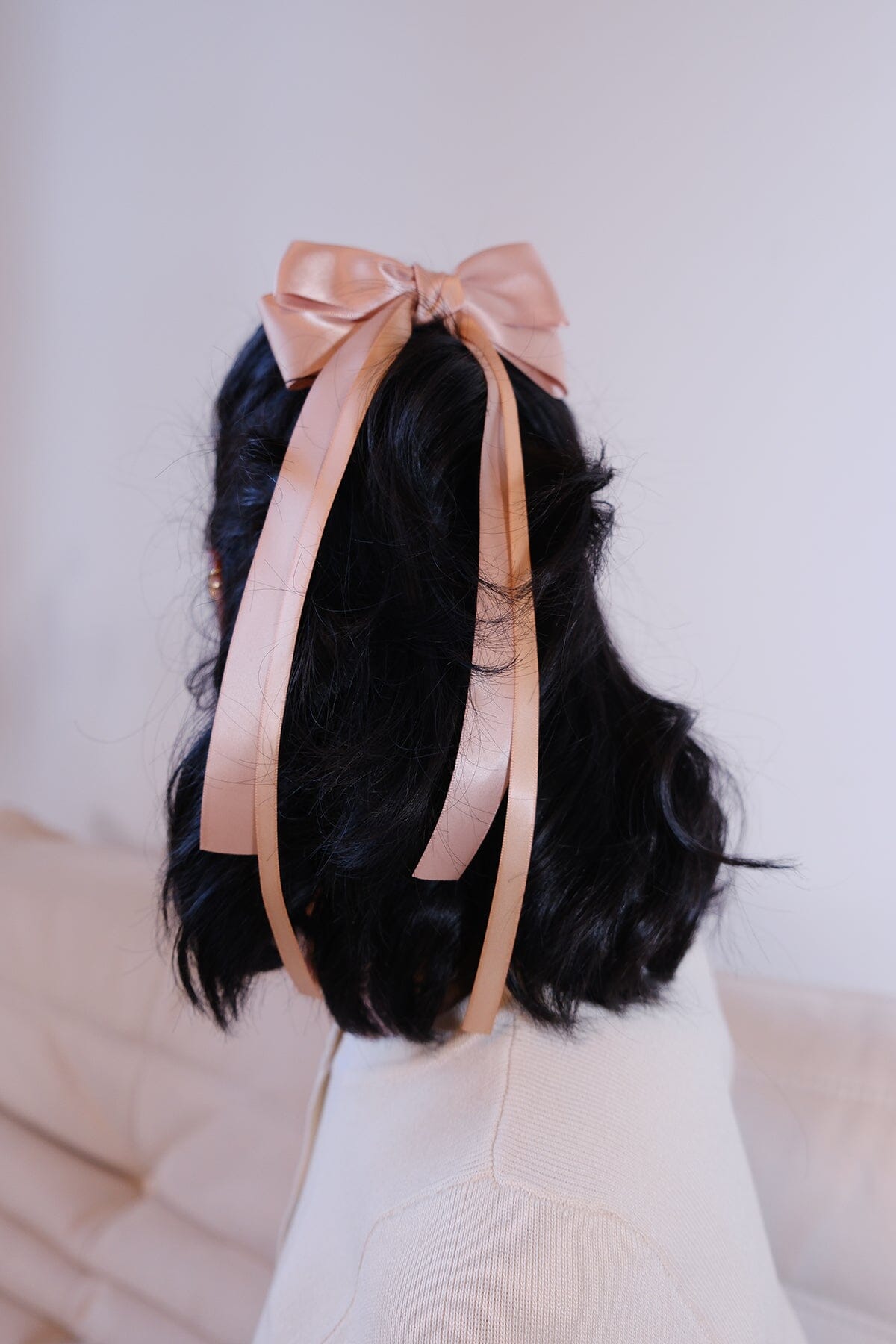 Satin Bow Hair Clip Hair Accessory mure + grand Khaki