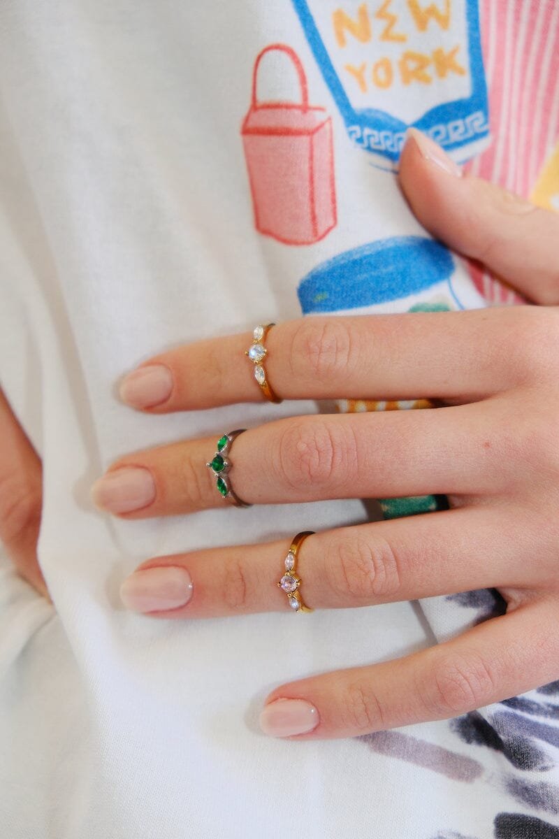 Scarlett Crystal Cluster Midi Ring in Gold Rings mure + grand