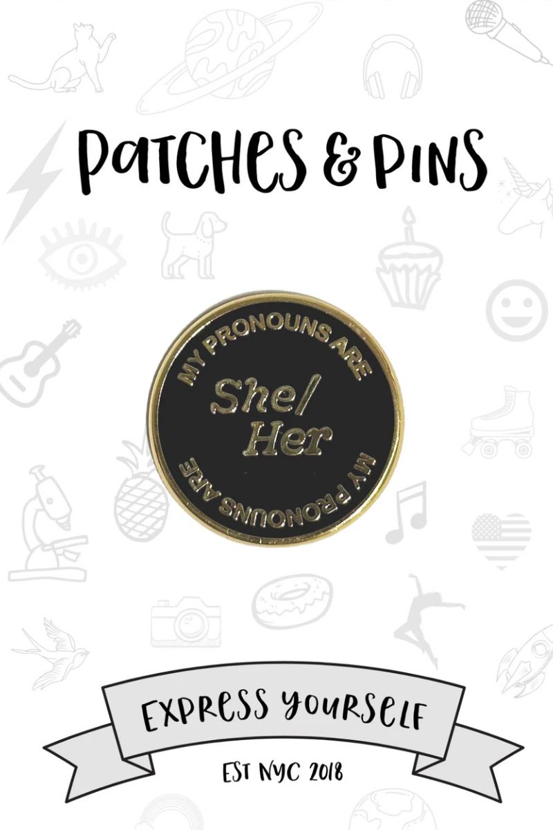 She/Her Enamel Pin Enamel Pin Patches & Pins