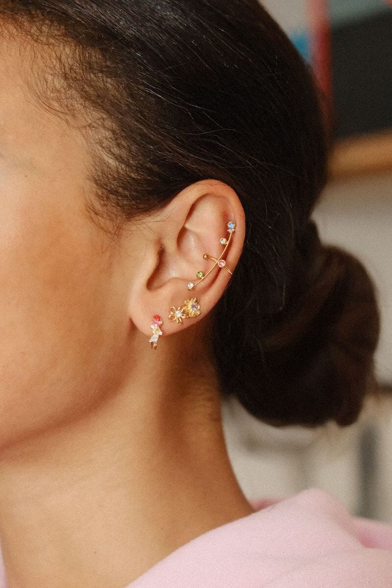 Small Rainbow Ear Cuff Earring mure + grand