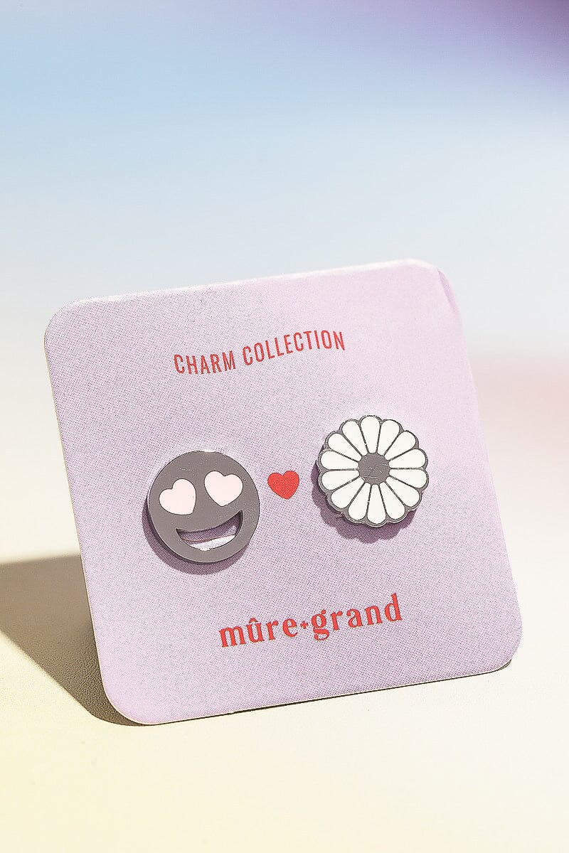Smiley + Daisy Enamel Charm Stud Earrings Earrings mure + grand