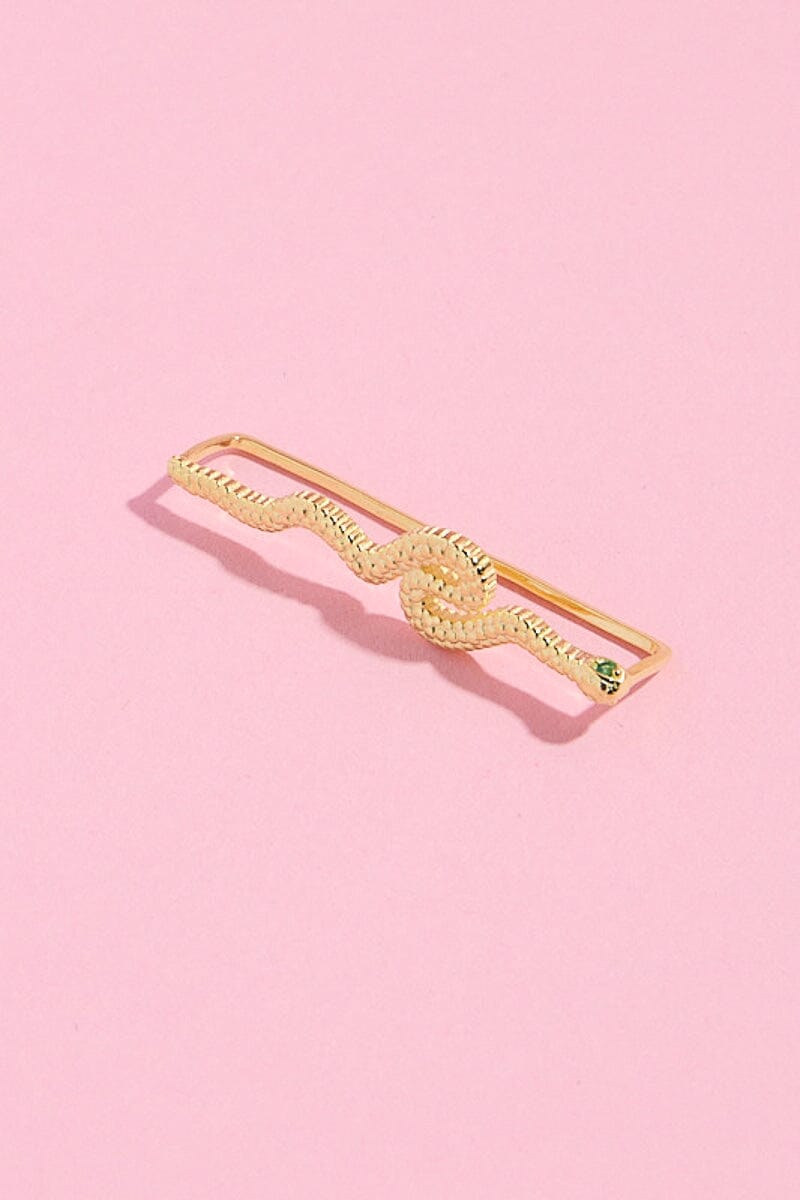 Snake Bar Sterling Silver Ear Cuff Earrings mure + grand Gold