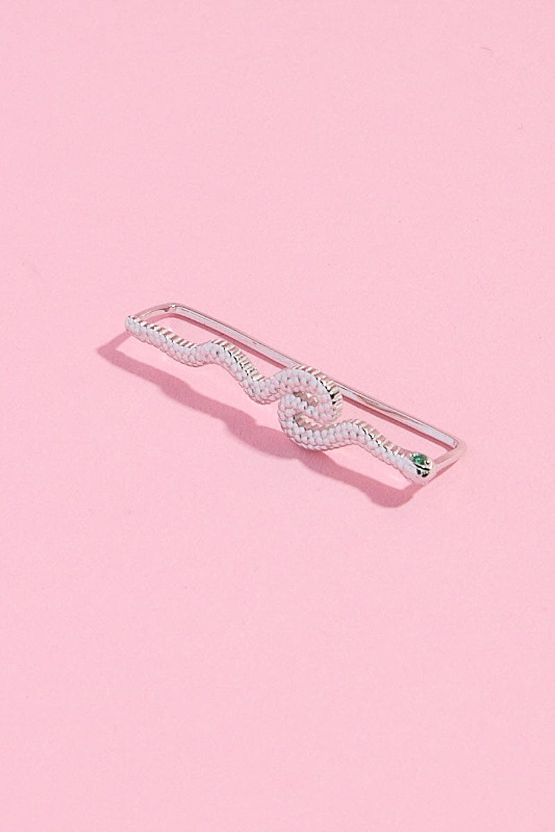 Snake Bar Sterling Silver Ear Cuff Earrings mure + grand Silver