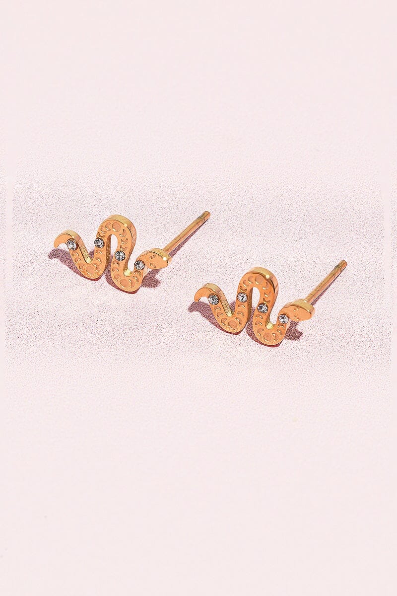 Snake Enamel Charm Stud Earrings Earrings Mure + Grand