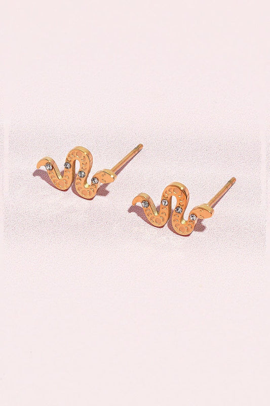 Snake Enamel Charm Stud Earrings Earrings Mure + Grand