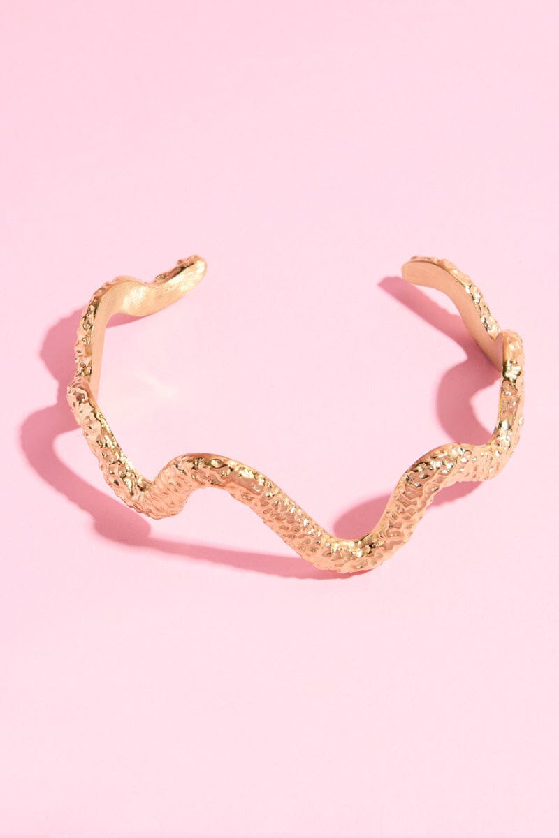 Snake Shaped Cuff Bangle Bracelet Mure + Grand Gold