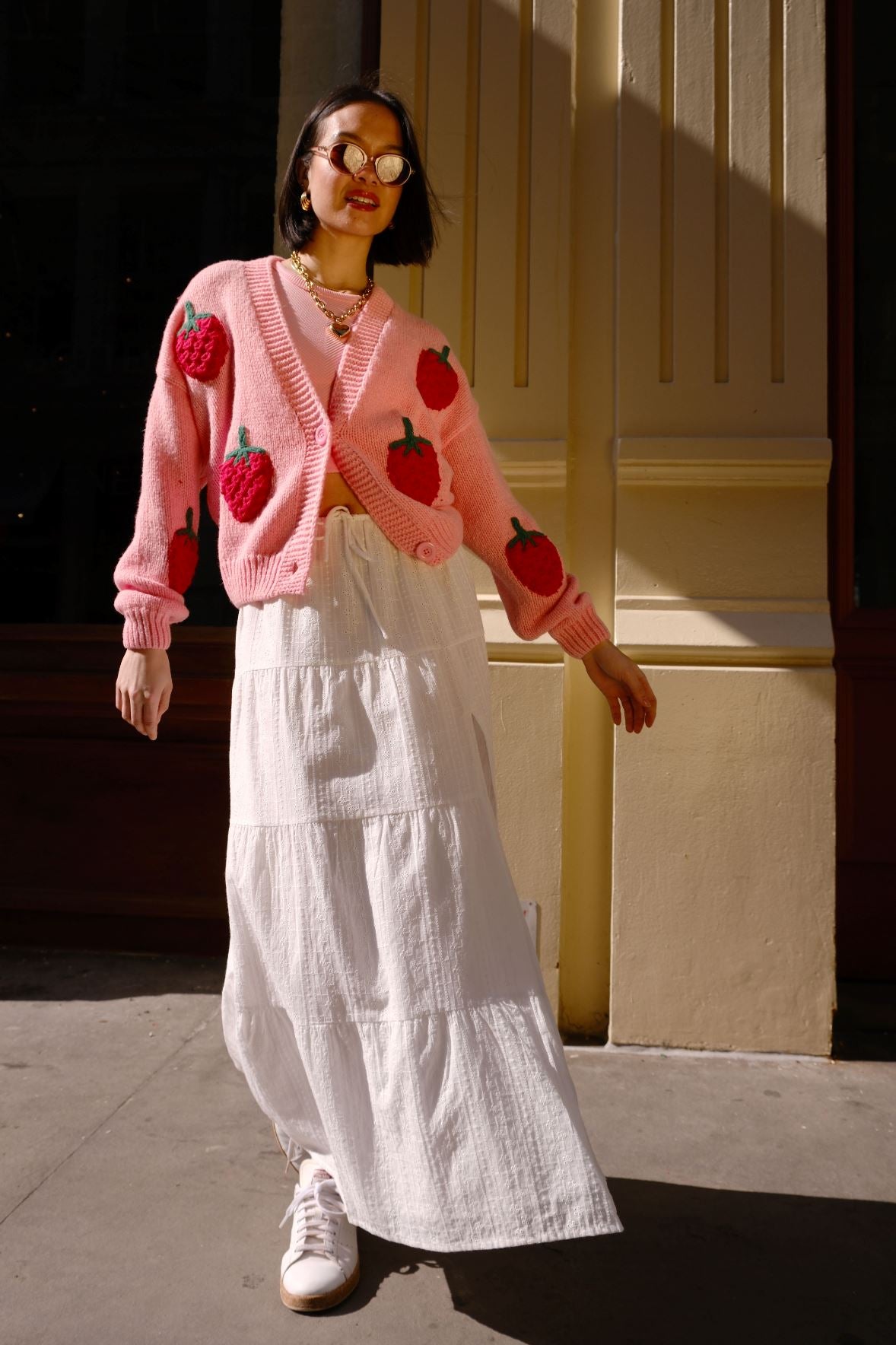 Strawberry Puff Cardigan Top mure + grand