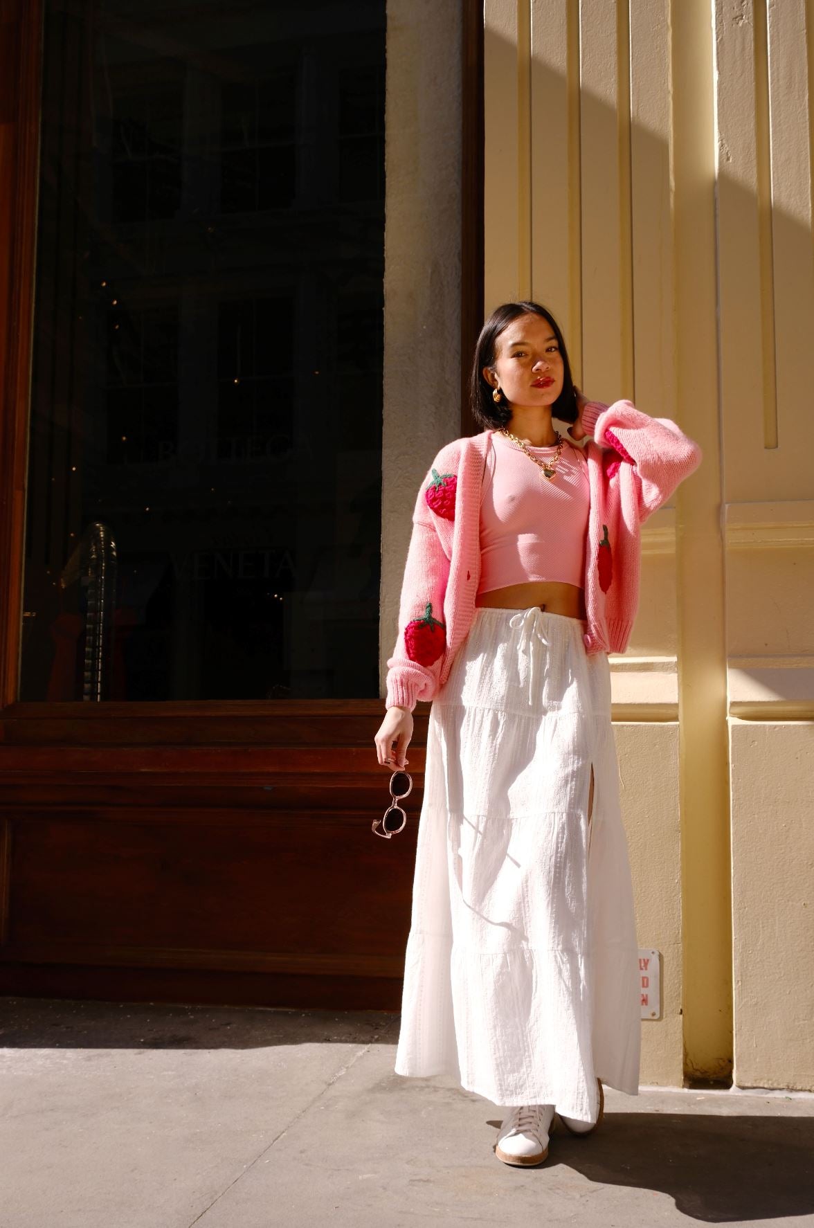 Strawberry Puff Cardigan Top mure + grand