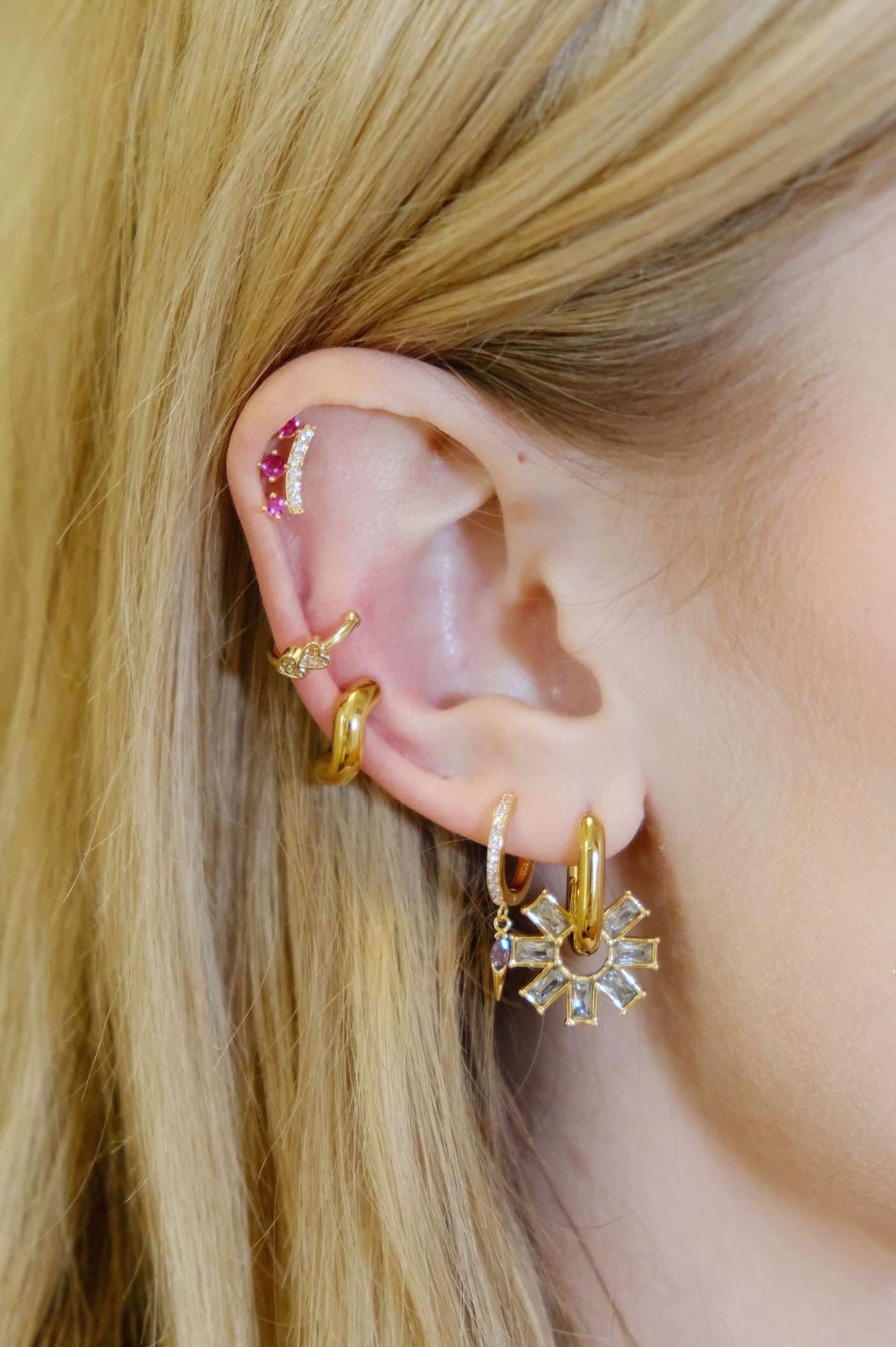 Sun Star Charm Dangle Earrings Earrings mure + grand