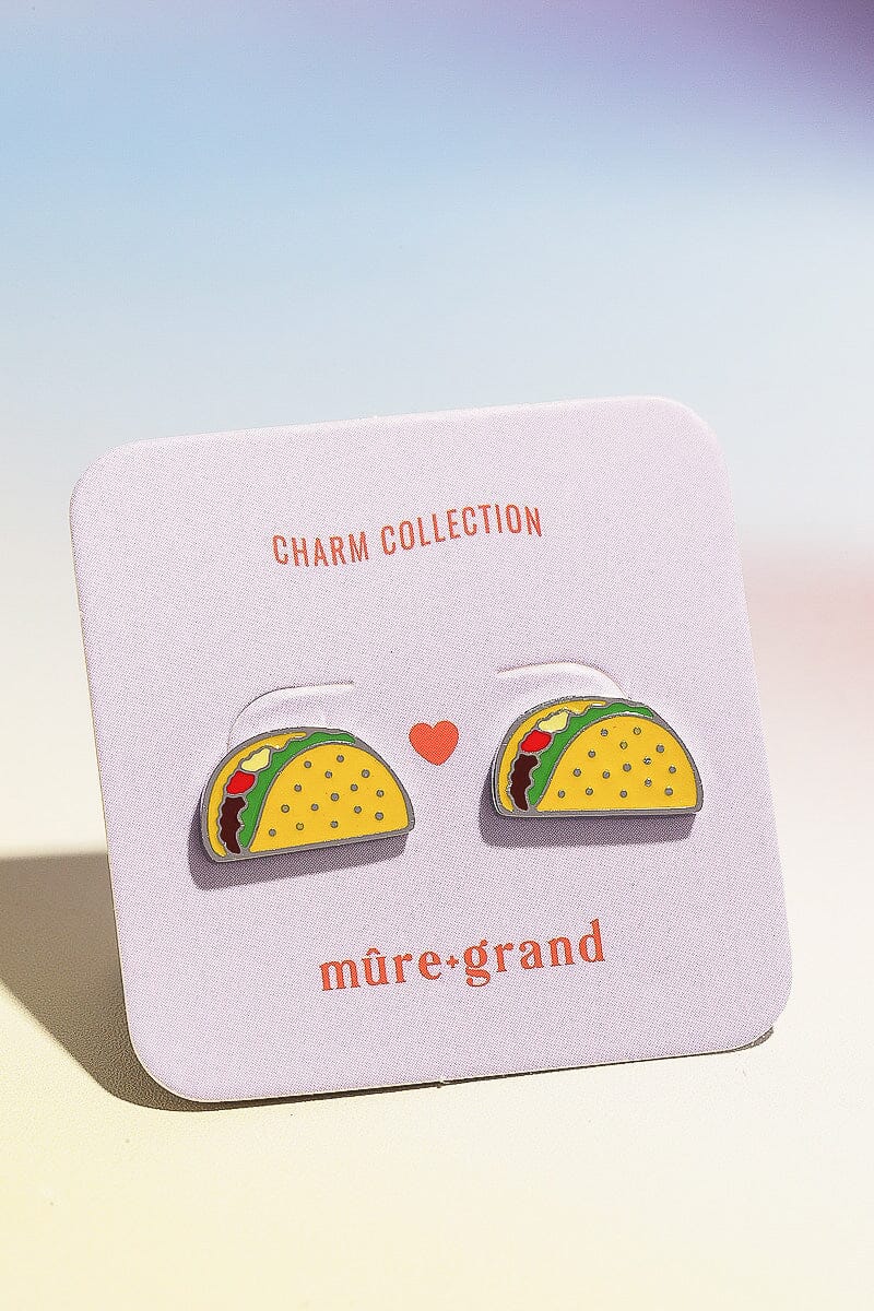 Taco Enamel Charm Stud Earrings Earrings mure + grand