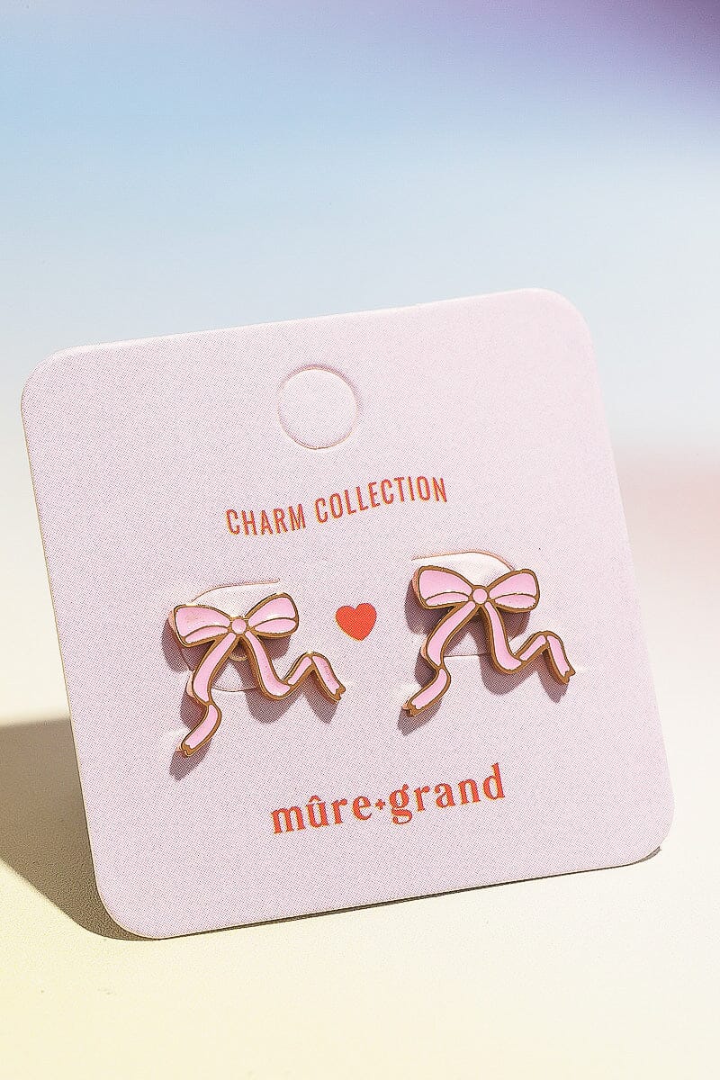 Tie Up Real Pretty Enamel Charm Stud Earrings Earrings mure + grand