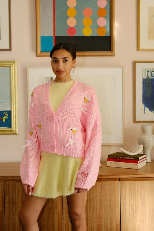 Tini Time Puff Cardigan Sweater mure + grand