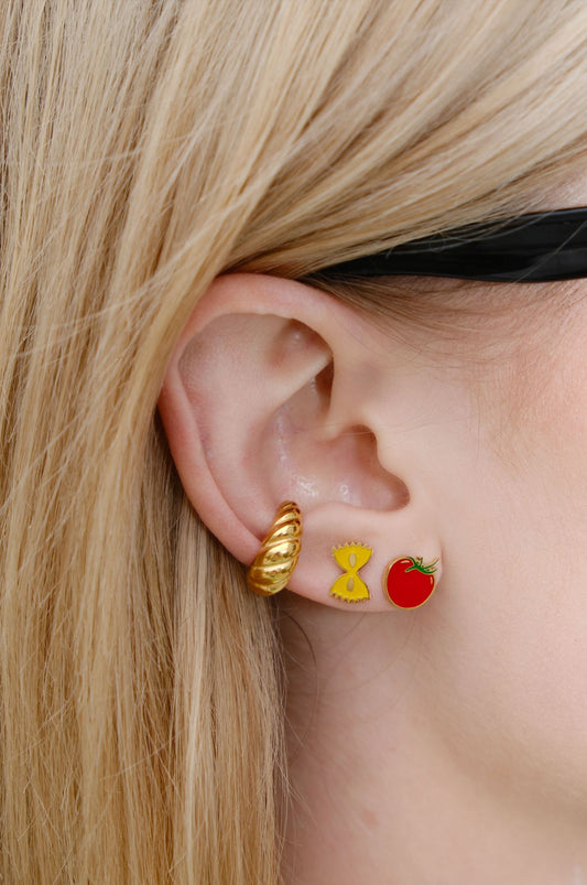 Tomato Girl Enamel Charm Stud Earrings Earrings mure + grand 