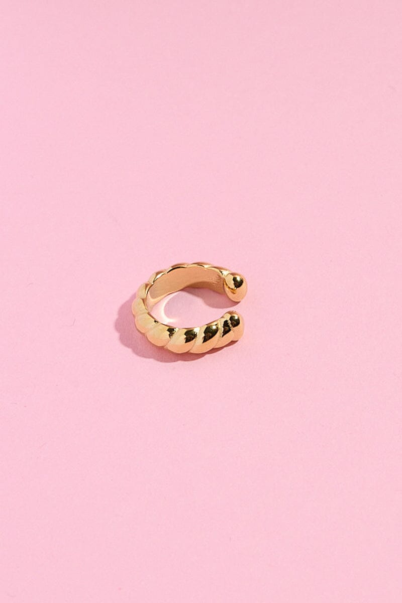 Twisted Braided Ear Cuff Earring mure + grand Gold