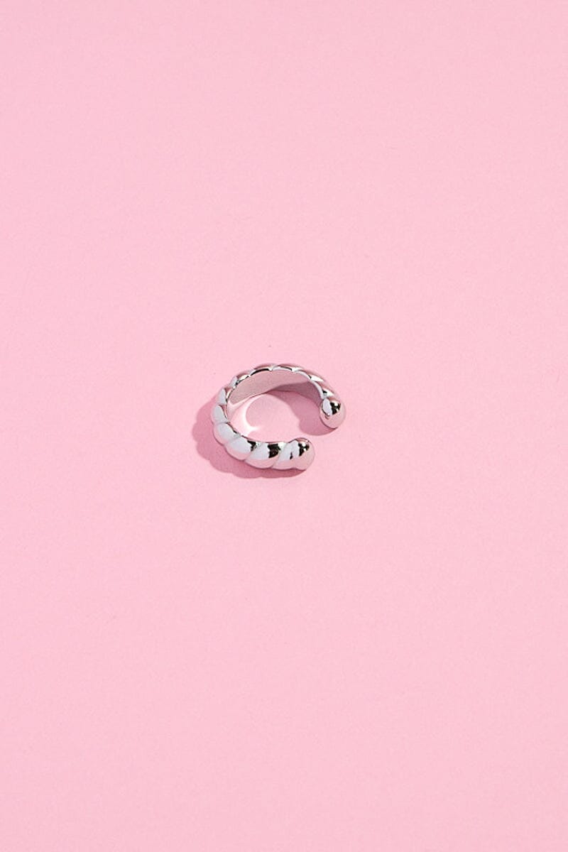 Twisted Braided Ear Cuff Earring mure + grand Silver