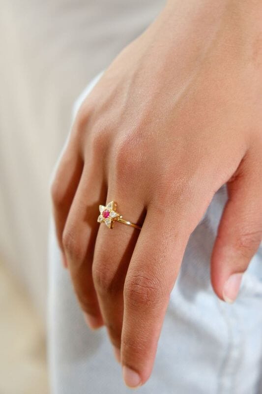 Ur a Star Sterling Silver Ring Rings mure + grand Pink 6