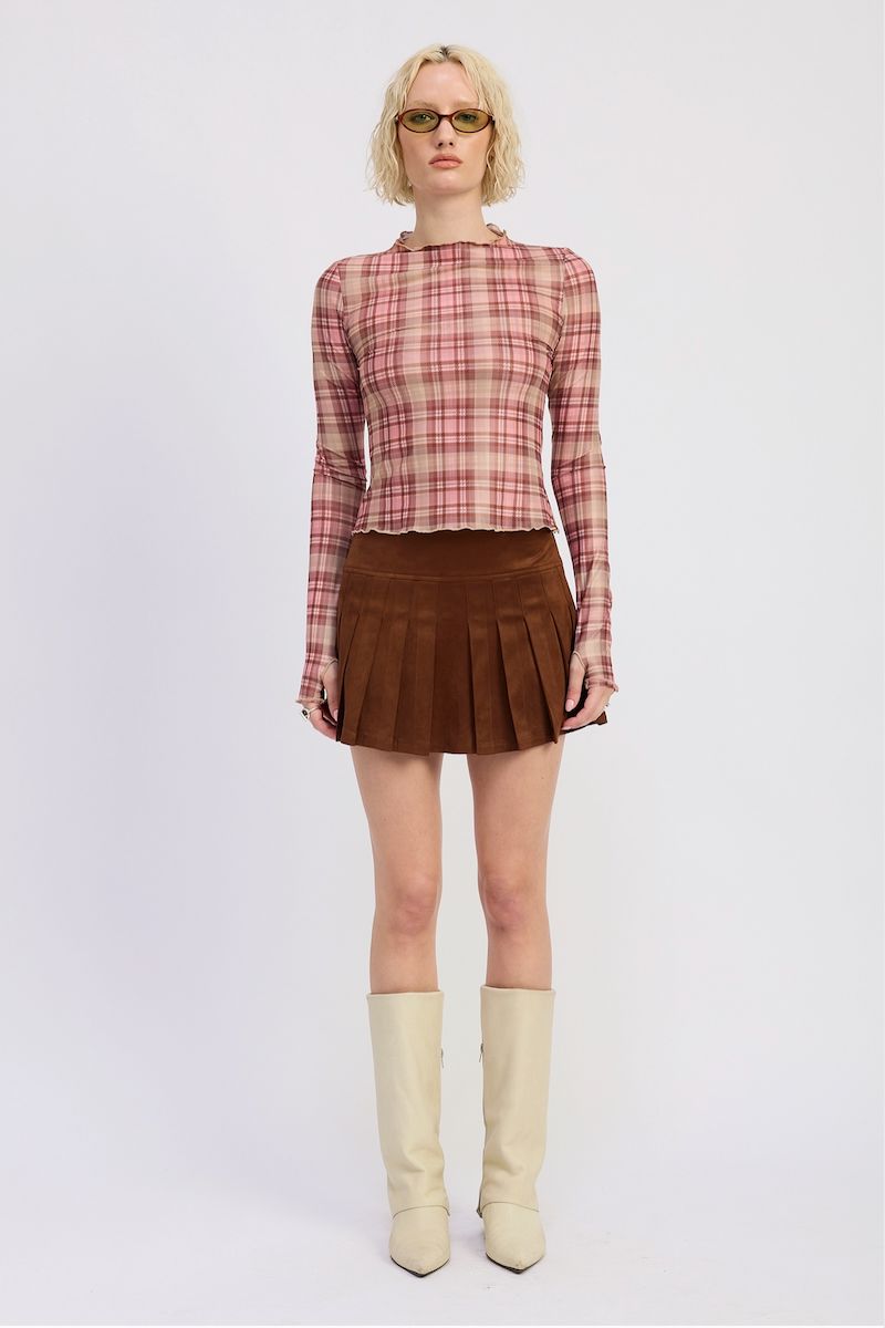 Vivian Suede Mini Pleaded Skirt Clothing Emory Park