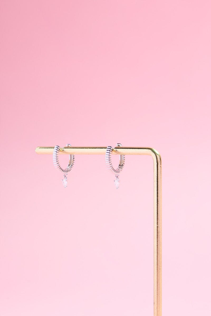 Water Drop Sterling Silver Charm Dangle Earrings Earrings mure + grand