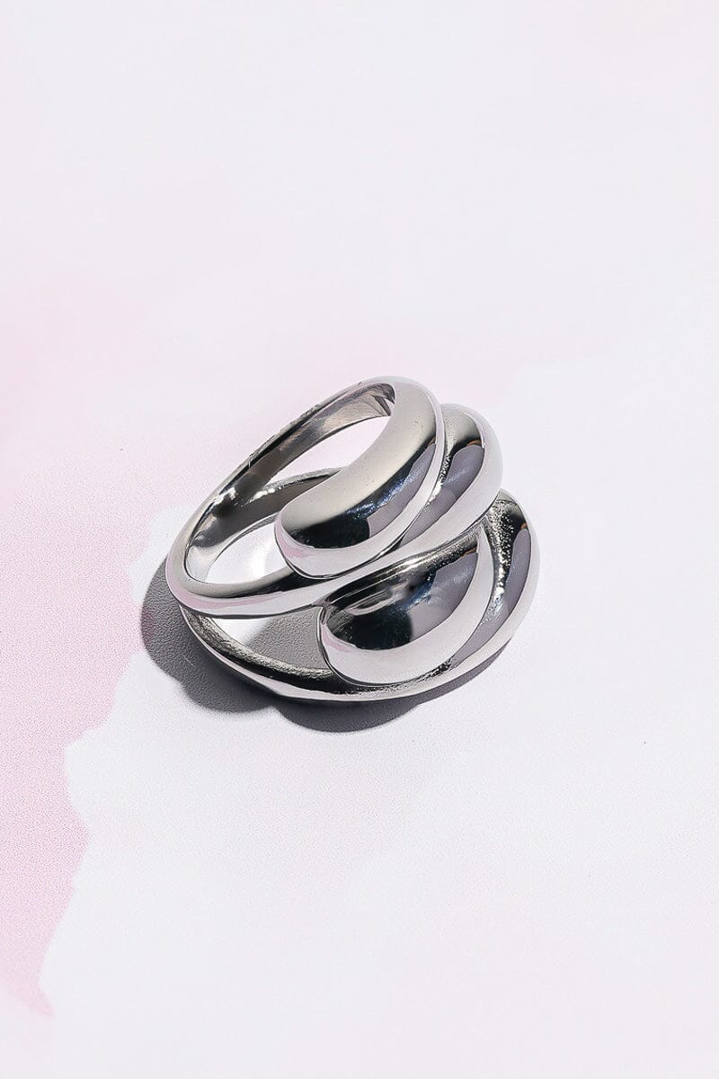 Willa Chunky Layered Stacking Ring Rings mure + grand 6 Silver