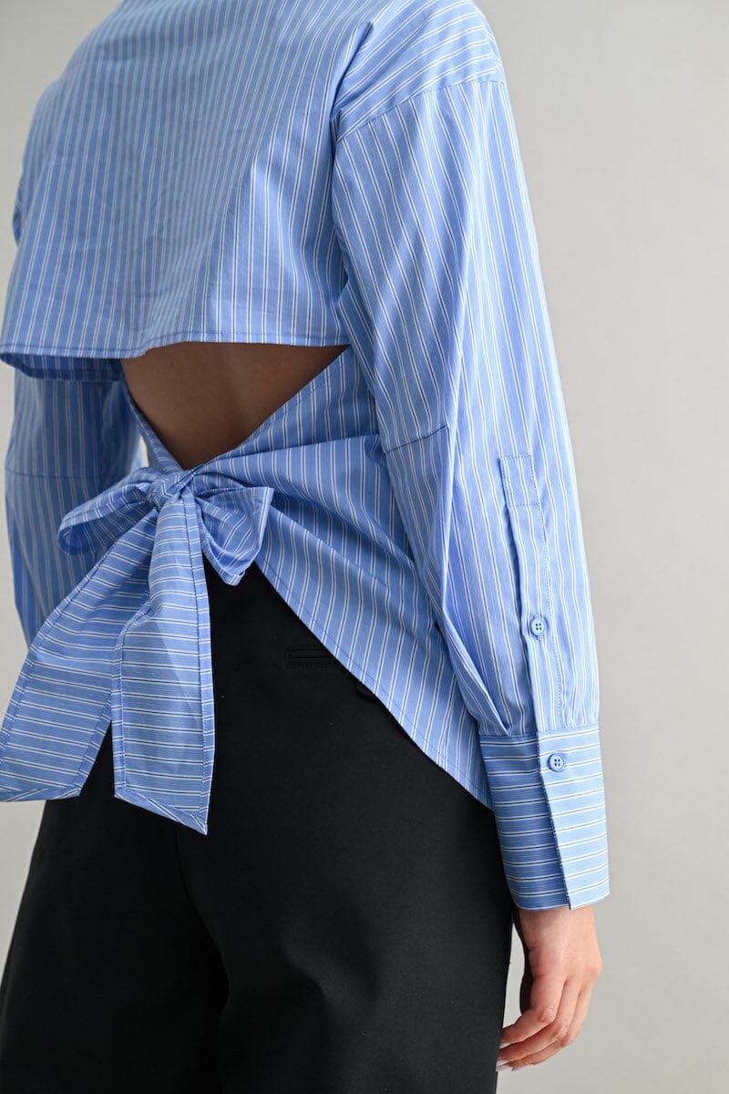 Yusra Back-Tie Detail Long Sleeve Shirt Clothing Luvée