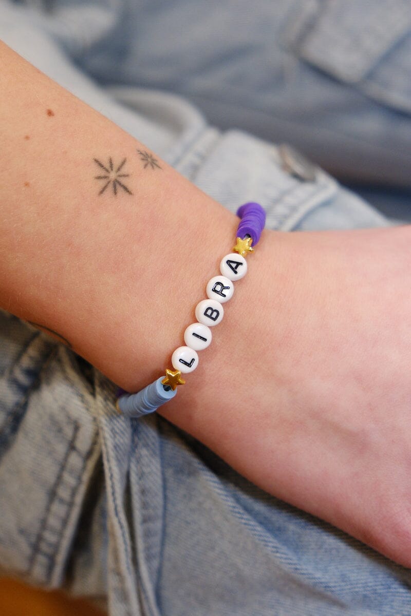 Zodiac Beaded Bracelet Bracelet mure + grand Libra