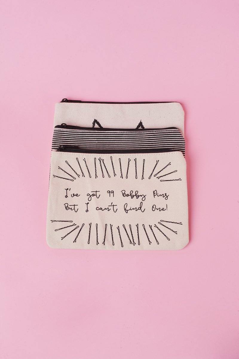 99 Bobby Pins Canvas Pouch Inspirational Canvas Pouch Mulberry & Grand