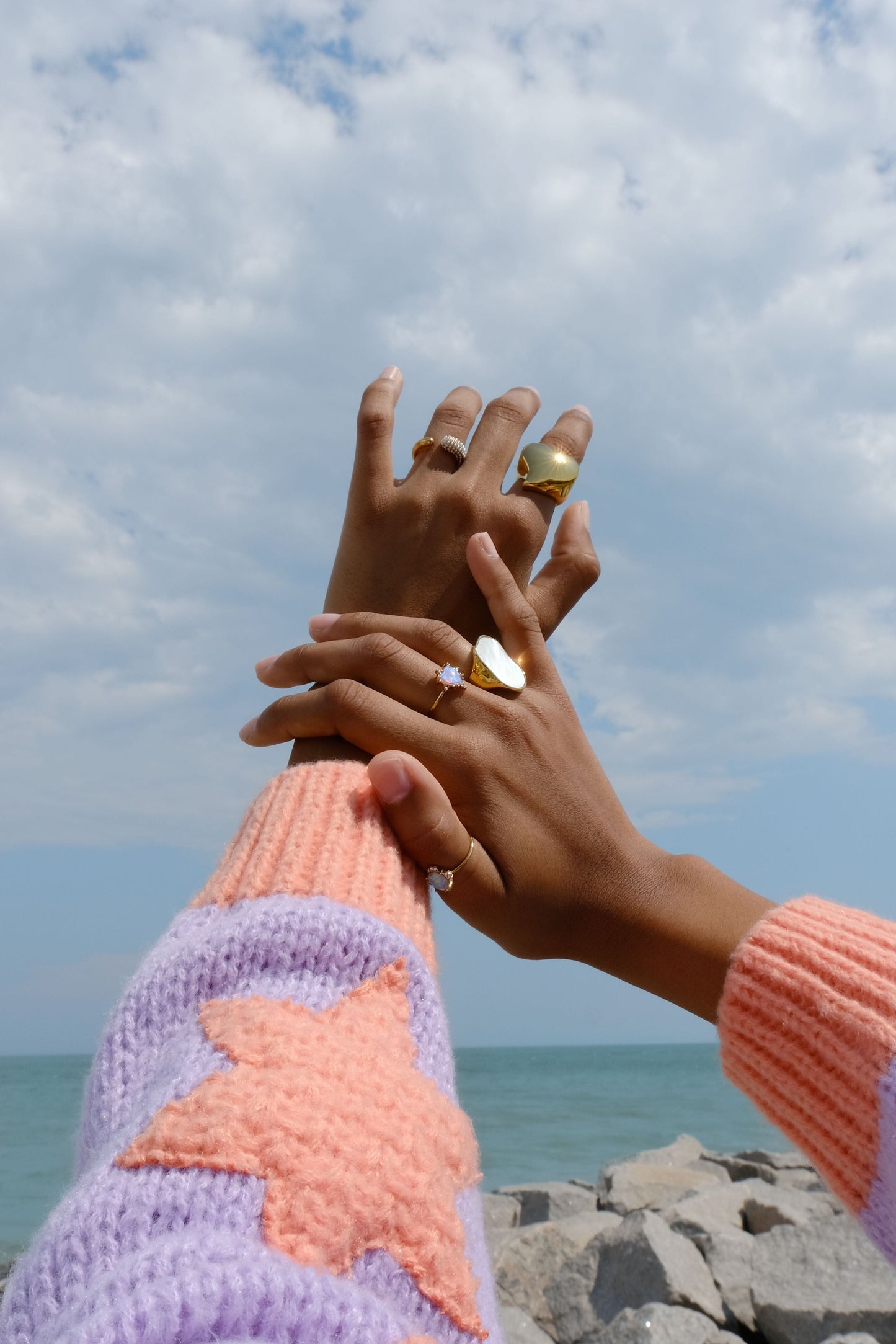 Abstract Moonstone Stacking Ring Rings mure + grand