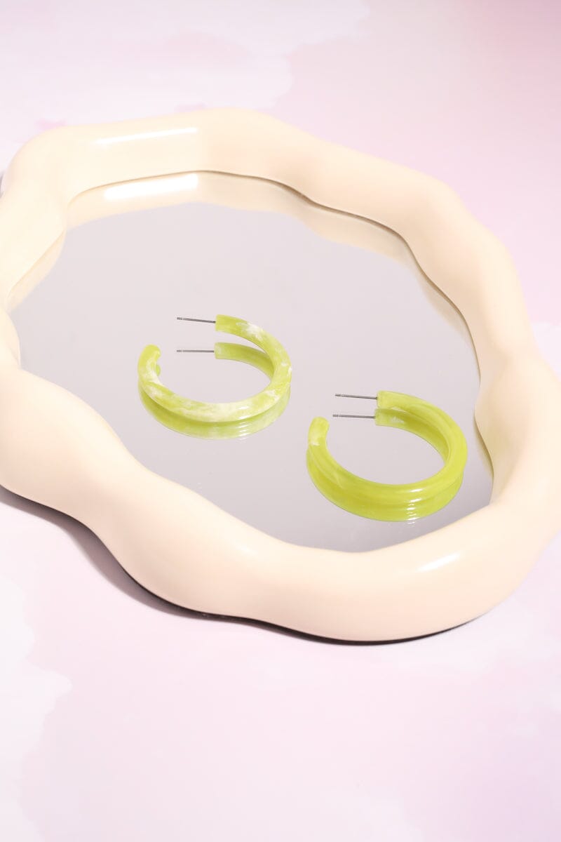 Acrylic Hoop Earrings mure + grand Green