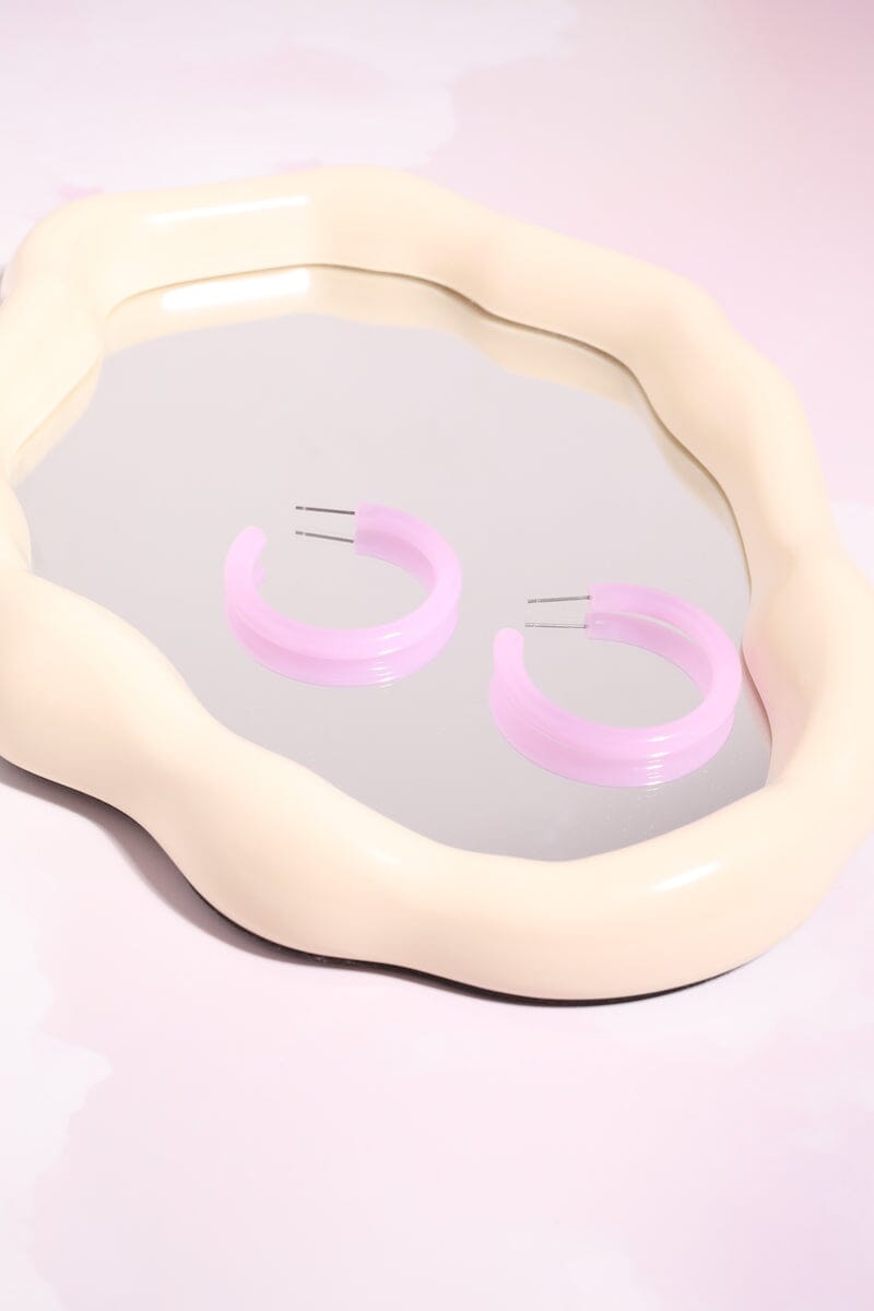 Acrylic Hoop Earrings mure + grand Light Purple