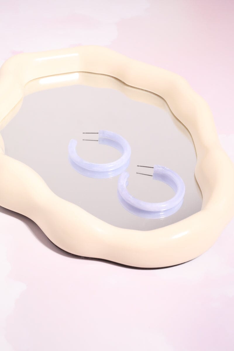 Acrylic Hoop Earrings mure + grand Sky Blue