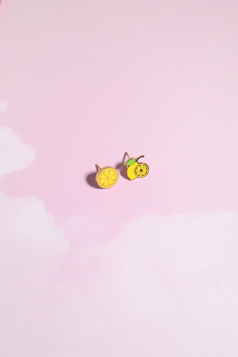 Amalfi Lemons Enamel Charm Stud Earrings Earrings mure + grand