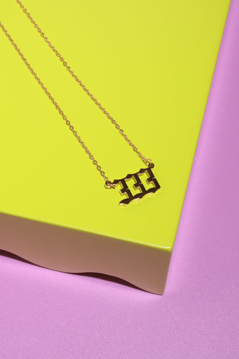 Angel Number Necklace Necklace Mure + Grand 333 Gold