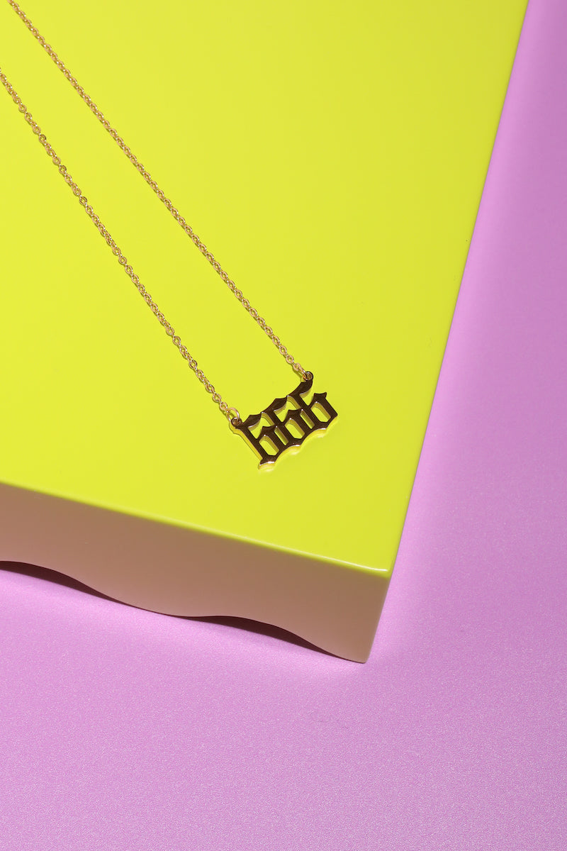 Angel Number Necklace Necklace Mure + Grand 666 Gold