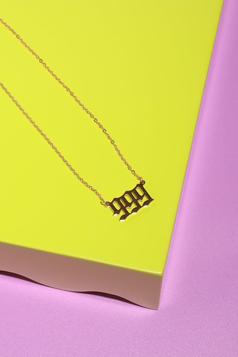 Angel Number Necklace Necklace Mure + Grand 999 Gold