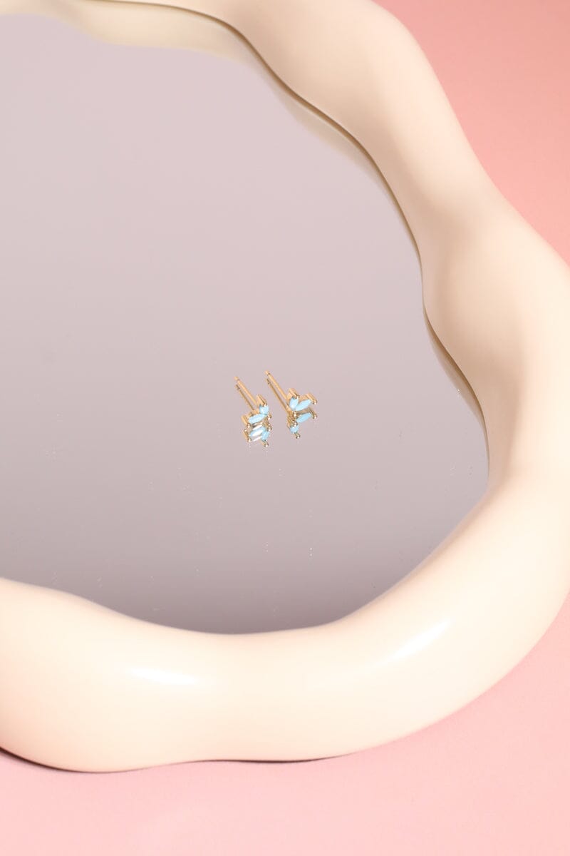 Angel Wings Sterling Silver Stud Earrings Earrings mure + grand Turquoise