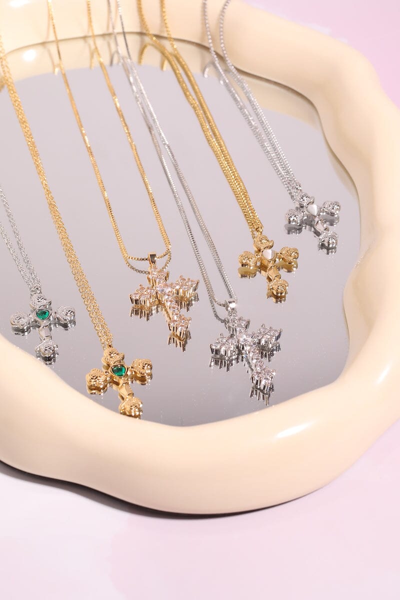 Aria Cross Necklace Necklaces mure + grand
