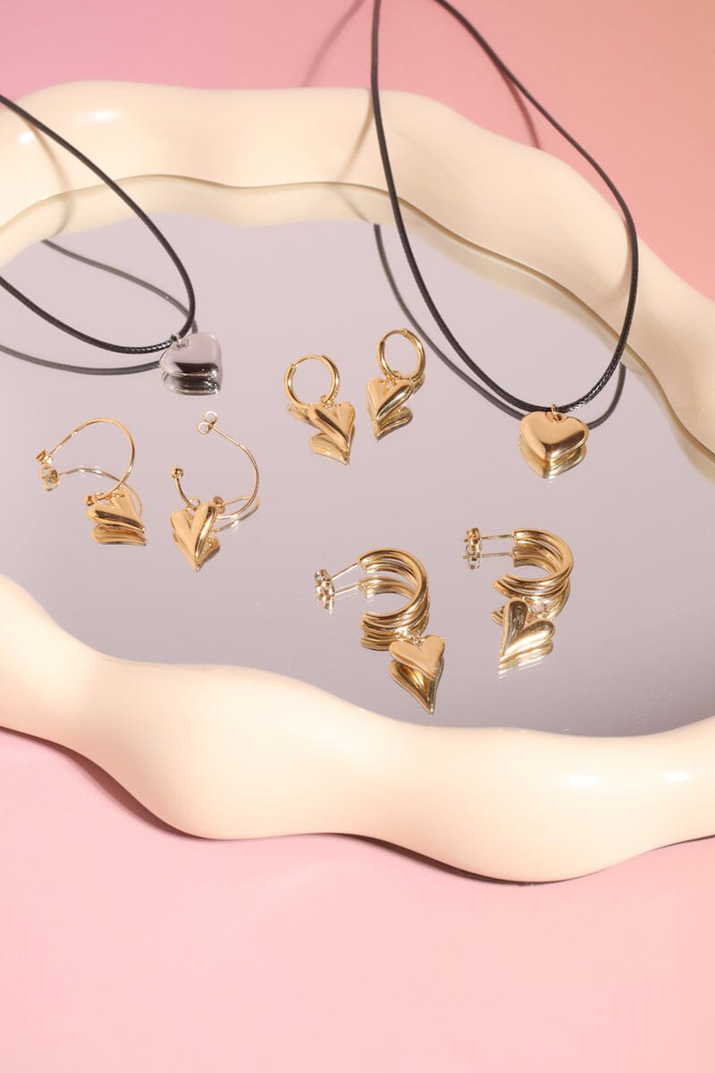 Bauble Heart Charm Dangle Earrings Earrings mure + grand