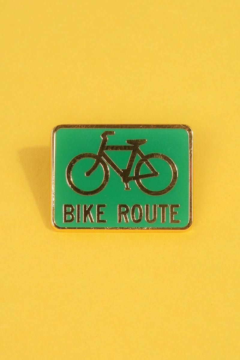 Bike Route Enamel Pin Enamel Pin Patches & Pins