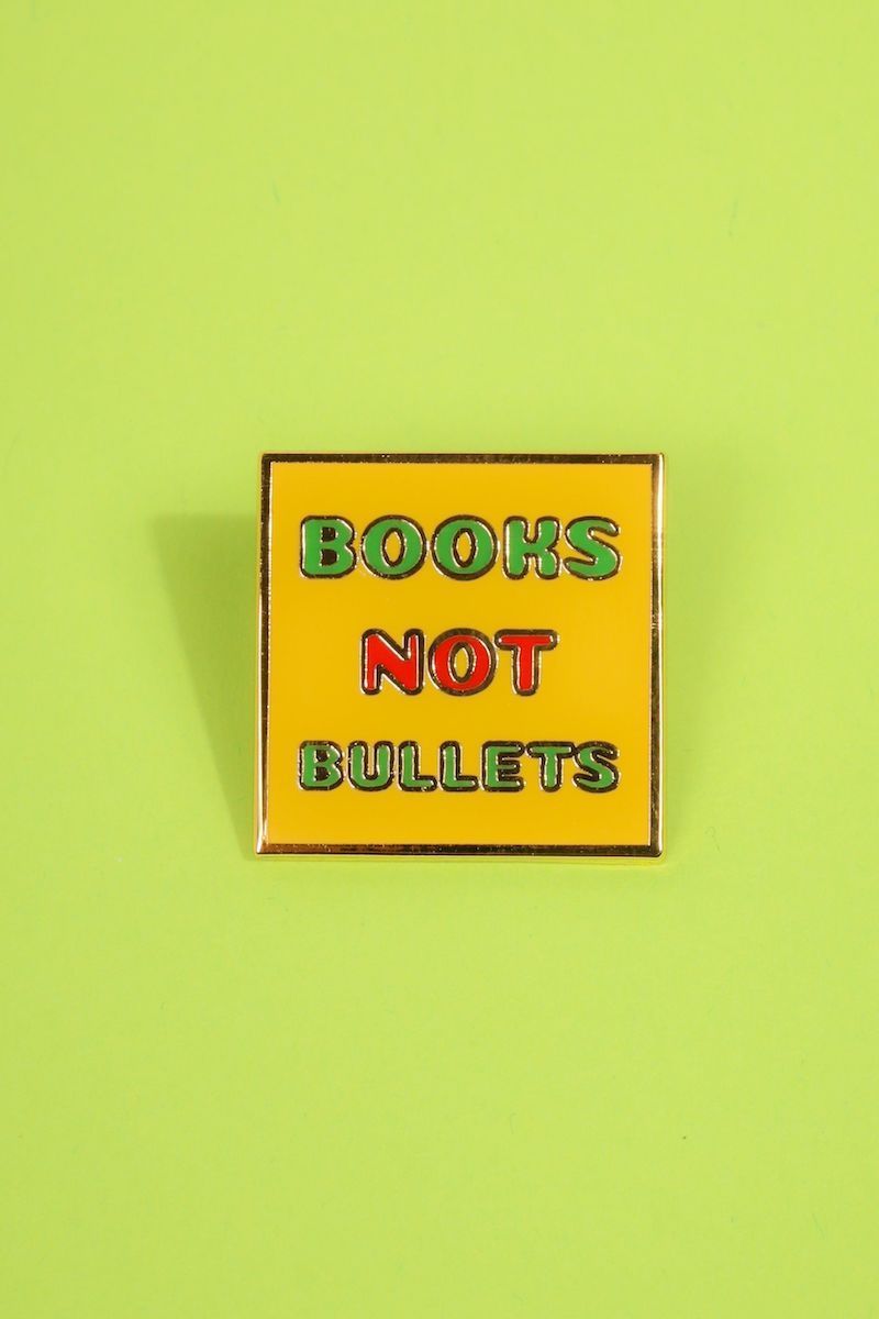 Books Not Bullets Enamel Pin Enamel Pin Patches & Pins