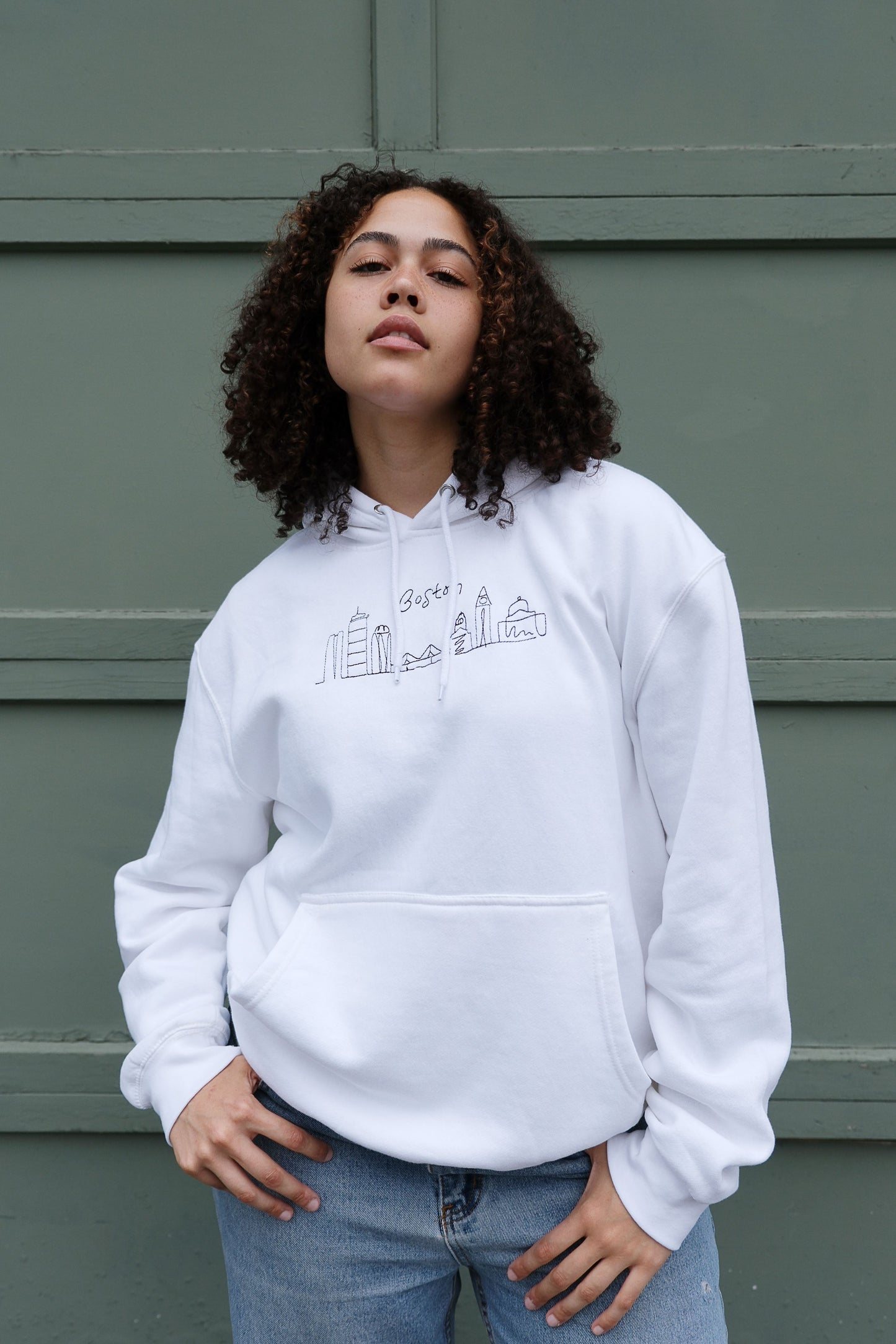 Boston Skyline Hoodie mure + grand White XS