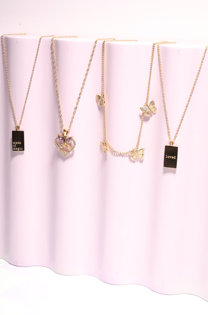 Butterfly Heart Pendant Necklace Necklaces Mure + Grand