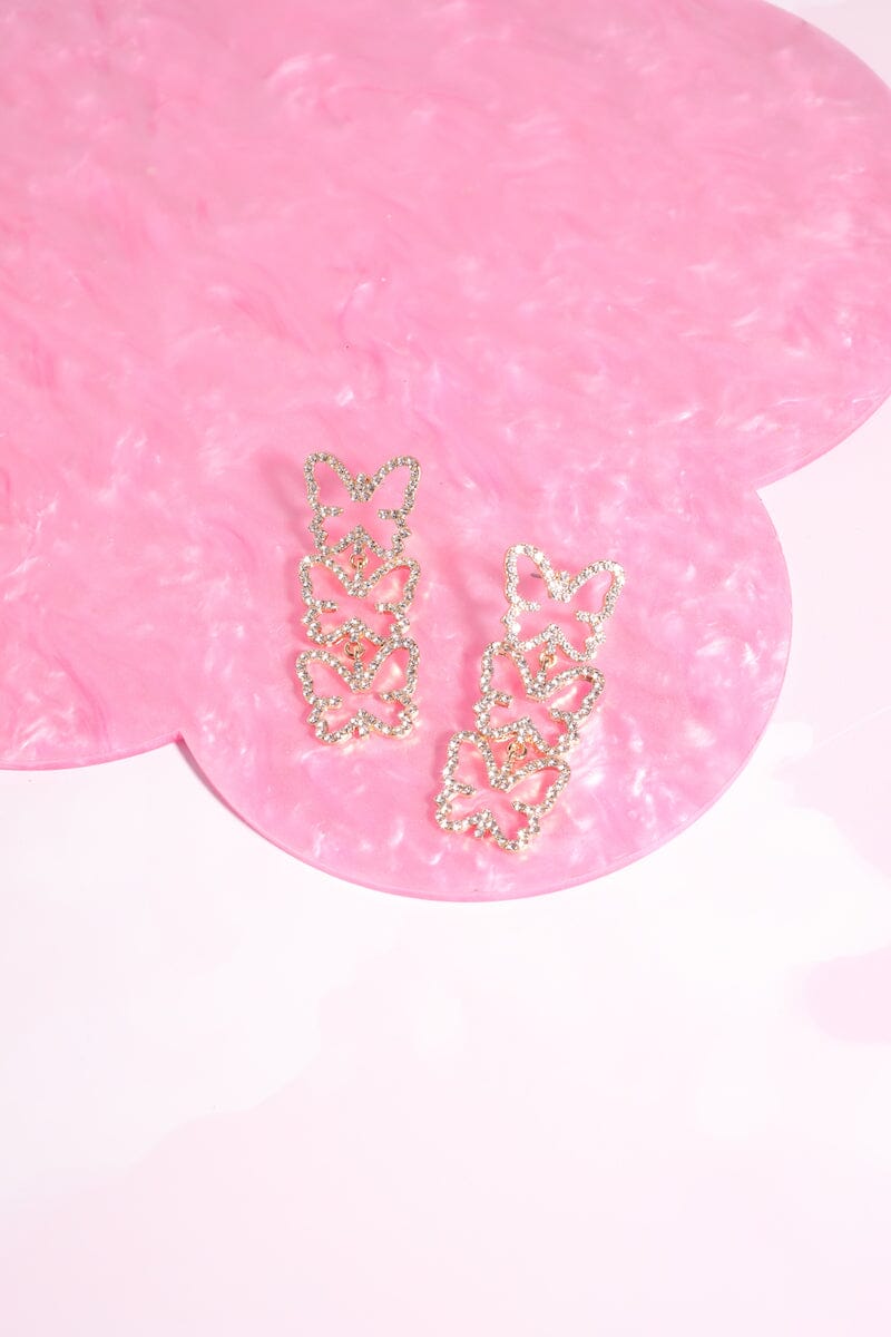 Butterfly Kisses Crystal Dangle Earrings Earrings mure + grand