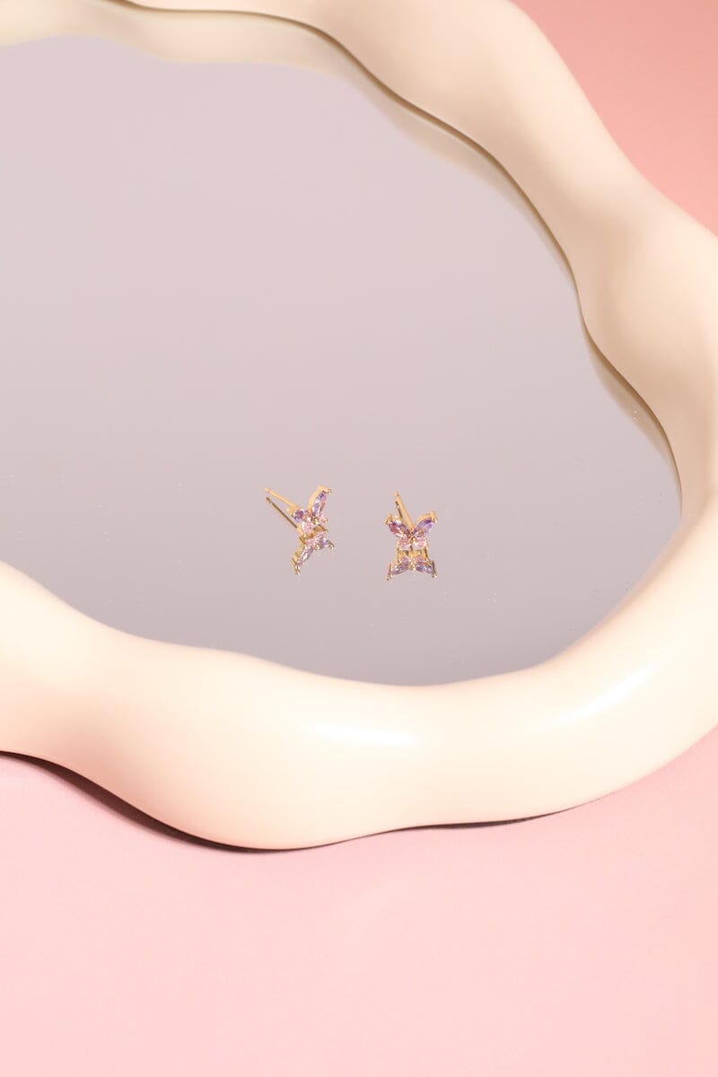 Butterfly Kisses Sterling Silver Stud Earrings Earrings mure + grand