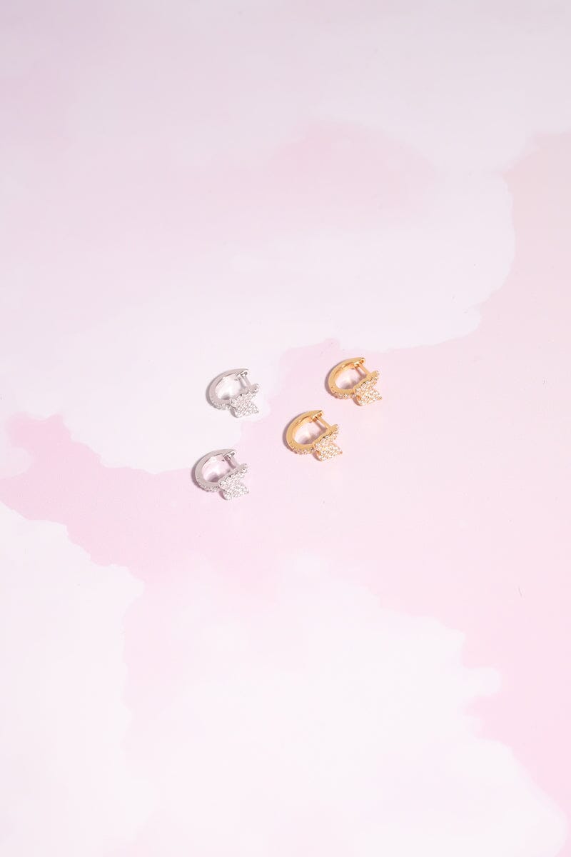 Butterfly Sterling Silver Charm Huggie Earrings Earring mure + grand